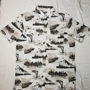 Chaps Performance Button Up Shirt UPF 50 Easy-Dry Wicking